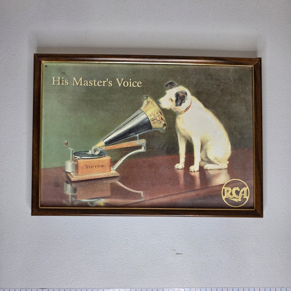 RCA Victor Framed Print His Masters Voice Nipper Dog Advertising Jack Russell